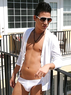 Latin boy Rio Rojo masturbates in the pool. by BF Collection by BF Collection image #1