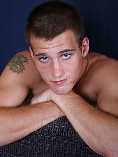 College boy Marc exposes his hairy ass before masturbating.