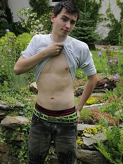 Patrick Bones masturbating his hard cock outdoors. by BF Collection by BF Collection image #4
