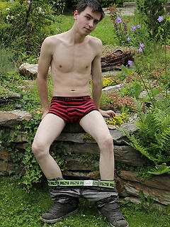 Patrick Bones masturbating his hard cock outdoors. by BF Collection by BF Collection image #11