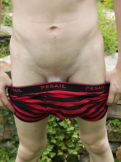 Patrick Bones masturbating his hard cock outdoors. by BF Collection by BF Collection image #14