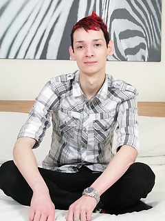 Skinny twink Kyle tugs on his uncut cock. by BF Collection by BF Collection image #1
