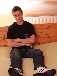 Naked boy Perry stroking his cock on the bed. by BF Collection by BF Collection image #1