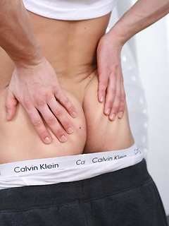 Very fit Luke strokes hard cock on his knees. by BF Collection by BF Collection image #6