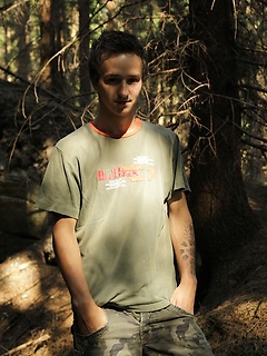 Twink Jake Palace jerking off in the woods. by BF Collection by BF Collection image #1
