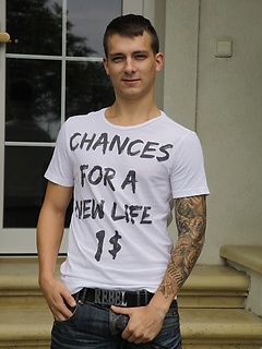 Tattooed Peter Kone masturbates on the front porch. by BF Collection by BF Collection image #1