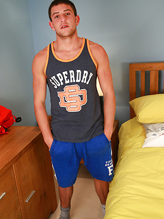 Straight Young Welsh Lad Dean Cant Wait to Strip & Show off His Ab Slapping Uncut Erection!