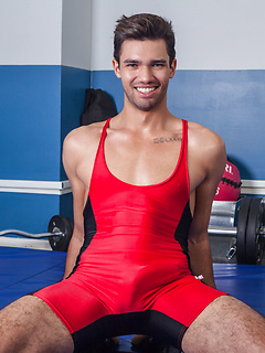 Casper Young wrestles with his long hard cock