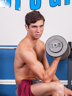 Gym Twink Billy Taylor works his massive cock by Randy Blue by Randy Blue image #3