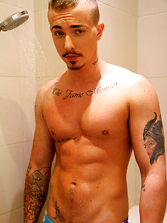 It's shower time for the sexy Hungarian Dave Circus