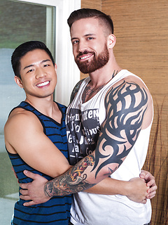 Asian Gay Boy Cooper Dang gets fucked by Tatted stud, Jordan Levine by Randy Blue by Randy Blue image #1