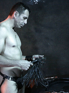 Suspended gay lad getting spanked and face fucked by Bound Area by Bound Area image #4