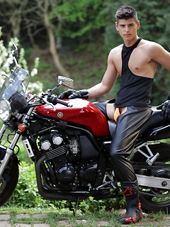 Outdoors: Horny Biker Boys Relish An Outdoor Flip-Flop Suck-&amp;-Fuck-Fest On The Back Of Their Machine! by Staxus by Staxus image #1