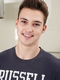 Cute boy Martin Polnak tugs his cock while spreading his ass.