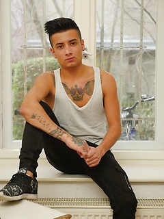 Tattooed twink Cory Prince stroking his big beautiful cock. by BF Collection by BF Collection image #2