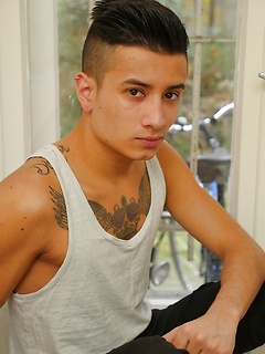 Tattooed twink Cory Prince stroking his big beautiful cock. by BF Collection by BF Collection image #4