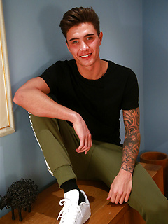 Straight Lad Casias Shows his Lean Body and Great Big Uncut 8.5 Inch Erection & Cums Buckets!