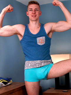 Tall Straight Lad Christian Strips Off and Reveals his Massive Uncut Cock!