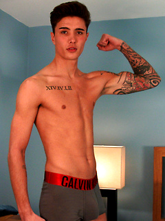Straight Athletic Casias Reveals His Lean Ripped Body, Massive Uncut Cock and Cums! by English Lads by English Lads image #4