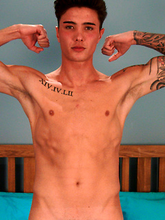 Straight Athletic Casias Reveals His Lean Ripped Body, Massive Uncut Cock and Cums! by English Lads by English Lads image #6
