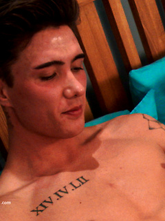 Straight Athletic Casias Reveals His Lean Ripped Body, Massive Uncut Cock and Cums! by English Lads by English Lads image #10