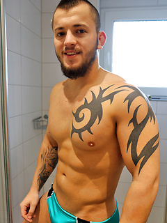 Take a long hot shower with my straight mate David Ivan by Bentley Race by Bentley Race image #1